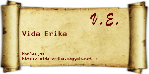 Vida Erika névjegykártya